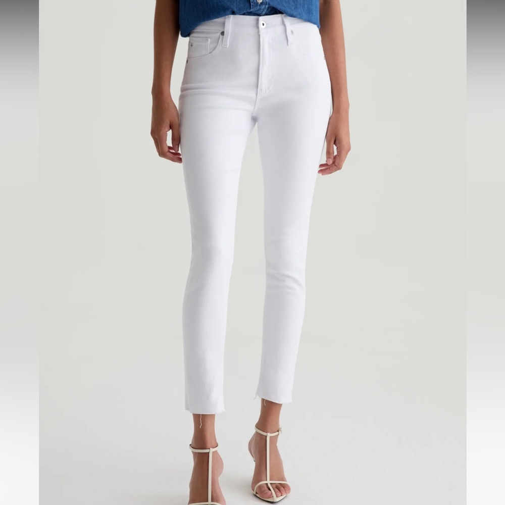 NWT AG jeans white ankle zip
